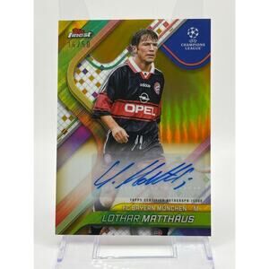 2024-25 Topps Finest UEFA LOTHAR MATTHAUS True Gold Auto 16/50 SP Bayern Munchen
